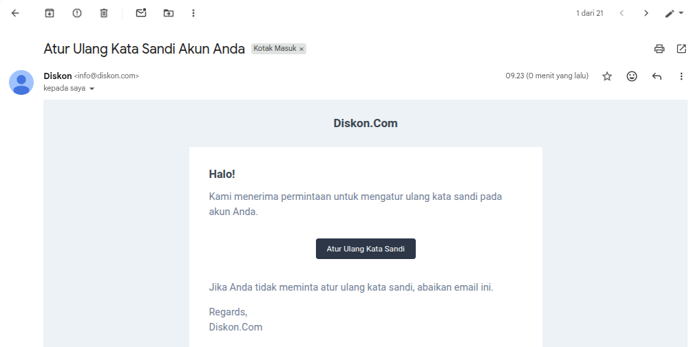 Cara Reset Password Member Area