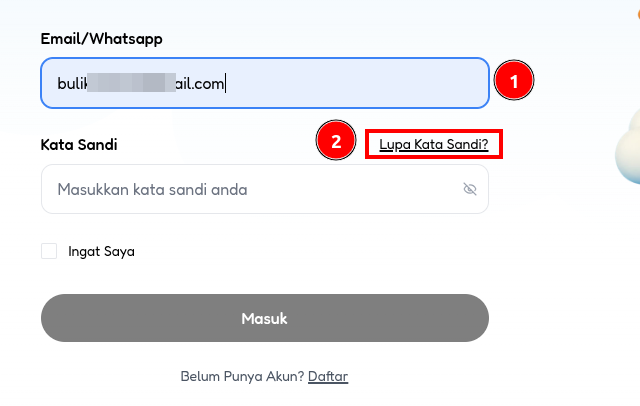 Cara Reset Password Member Area
