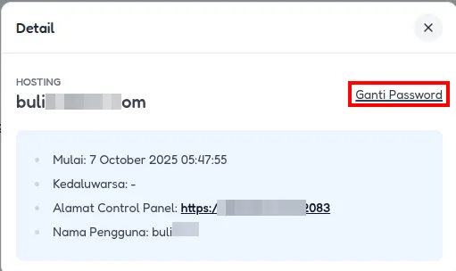 cara reset password panel hosting