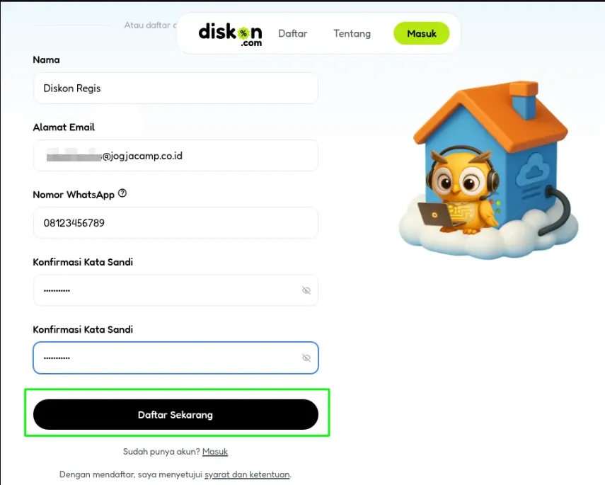 Tutorial Daftar Akun Hosting Gratis Diskon.com